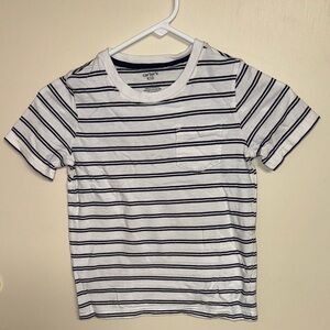 Carter's White and Black Striped Short Sleeve Tee